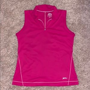 Sleeveless golf zip polo
